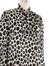 Saint Laurent Cheetah Silk Blouse Top arcadeshops.com