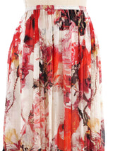 Jean Paul Gaultier Mesh Trimmed Floral Skirt Bottom arcadeshops.com