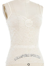 2004 Chanel Le Make-Up White Lace Tank