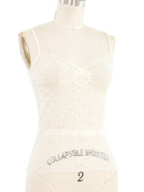 2004 Chanel Le Make-Up White Lace Tank