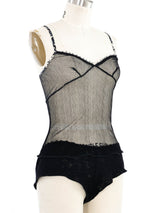 2002 Chanel Black Lace Camisole and Cashmere Ensemble
