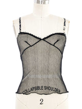 2002 Chanel Black Lace Camisole and Cashmere Ensemble