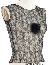 2004 Chanel Black Lace Camellia Tank Top arcadeshops.com