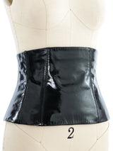 2001 Chanel Patent Leather Corseted Waist Belt