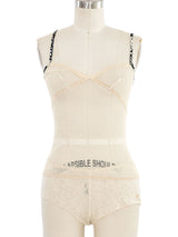 2002 Chanel Ivory Lace Camisole and Cashmere Ensemble Suit arcadeshops.com