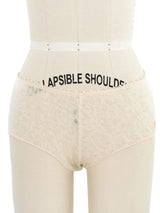 2002 Chanel Ivory Lace Camisole and Cashmere Ensemble Suit arcadeshops.com