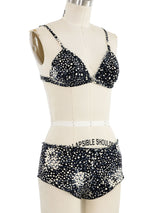 2002 Chanel Printed Silk Bra and Short Set