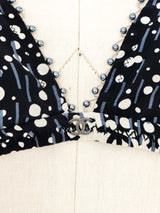 2002 Chanel Printed Silk Bra and Short Set