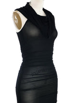 Plein Sud Black Ruched Maxi Dress