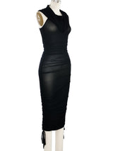 Plein Sud Black Ruched Maxi Dress