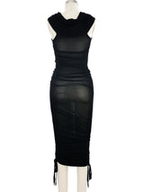Plein Sud Black Ruched Maxi Dress