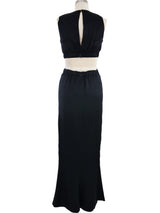 2001 Chanel Black Open Midriff Gown