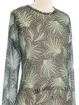 Dries Van Noten Sheer Palm Print Top