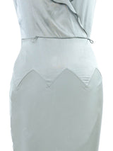 1999 Chloe Bias Cut Silk Ruffle Dress