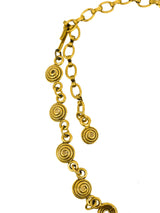 Goldtone Coiled Chain Bib Necklace