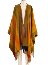 Hermes Wool and Cashmere Tasseled Blanket Poncho Outerwear arcadeshops.com