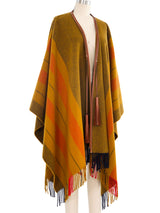 Hermes Wool and Cashmere Tasseled Blanket Poncho Outerwear arcadeshops.com