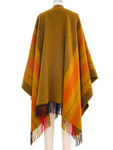 Hermes Wool and Cashmere Tasseled Blanket Poncho Outerwear arcadeshops.com