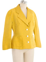 Dolce & Gabbana Yellow Silk Skirt Suit