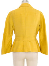 Dolce & Gabbana Yellow Silk Skirt Suit