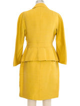 Dolce & Gabbana Yellow Silk Skirt Suit