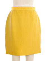 Dolce & Gabbana Yellow Silk Skirt Suit
