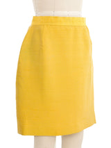 Dolce & Gabbana Yellow Silk Skirt Suit