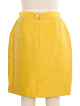 Dolce & Gabbana Yellow Silk Skirt Suit