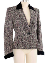 Celine Velvet Trim Tweed Blazer