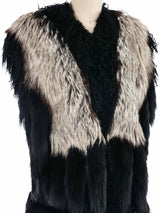 Adrienne Landau Leather Fur Vest