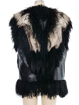 Adrienne Landau Leather Fur Vest