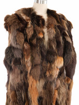 1990s Patchwork Fox Fur Vest