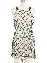 1970s Suede Fishnet Top