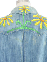 1970s Daisy Painted Denim Ensemble