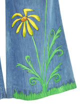 1970s Daisy Painted Denim Ensemble