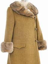 1960s Fur Trimmed Tweed Wool Coat Jacket arcadeshops.com