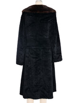 1960s Black Faux Fur Mink Collar Coat Outerwear arcadeshops.com