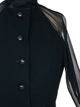 Balenciaga Sheer Sleeve Coat Dress