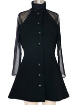 Balenciaga Sheer Sleeve Coat Dress