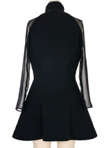 Balenciaga Sheer Sleeve Coat Dress