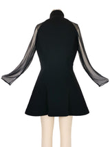 Balenciaga Sheer Sleeve Coat Dress