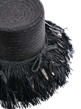 1960s Raffia Fringe Bucket Hat
