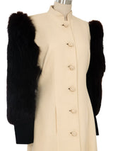 Travilla Fur Sleeve Ivory Coat Outerwear arcadeshops.com