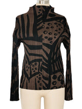 Issey Miyake Pleats Please Mudcloth Printed Plisse Top Top arcadeshops.com