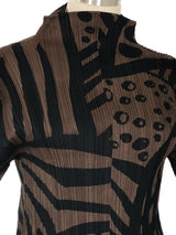 Issey Miyake Pleats Please Mudcloth Printed Plisse Top Top arcadeshops.com