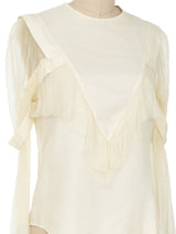 Veronique Branquinho Ivory SIlk Blouse Top arcadeshops.com