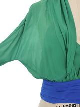 Giorgio Armani Colorblock Silk Chiffon Blouse Top arcadeshops.com