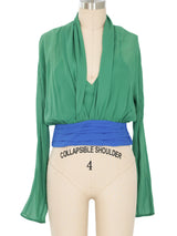 Giorgio Armani Colorblock Silk Chiffon Blouse Top arcadeshops.com
