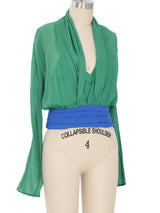 Giorgio Armani Colorblock Silk Chiffon Blouse Top arcadeshops.com