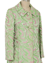 1960s Pastel Swirl Brocade Coat Outerwear arcadeshops.com